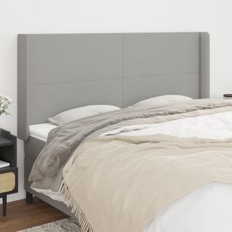 vidaXL Cabecero Con Orejas De Tela Gris Claro 183x16x118/128 Cm Vidaxl