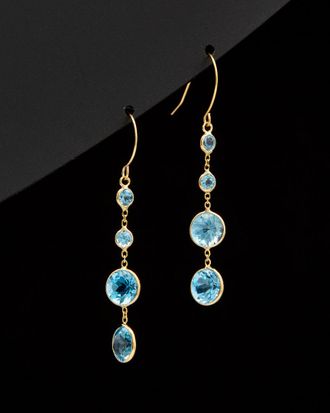 Italian Gold, Inc 14K Italian Gold Blue Topaz Wire Earrings