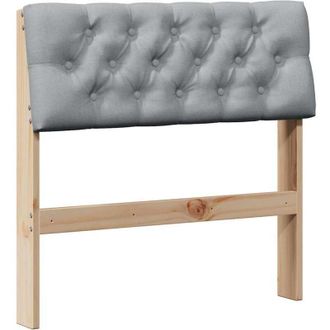 vidaXL Upholstered Headboard Light Grey 80 cm Solid Pine Wood vidaXL