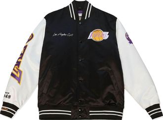 Mitchell & Ness x NBA Team Origins Varsity Satin Jacket Los Angeles Lakers OJBF4854-LALYYPPPBKWH
