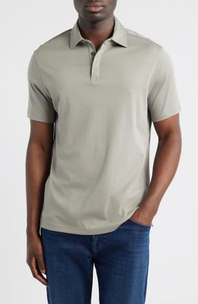 Robert Barakett Georgia Solid Pima Cotton Polo in Olive Dust at Nordstrom, Size Xx-Large