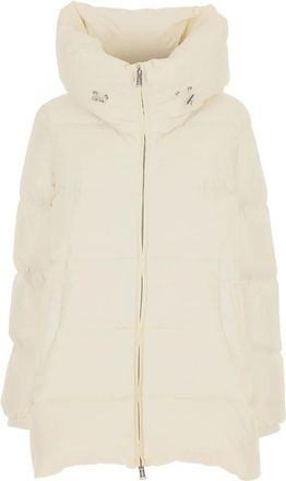 Add Hoognek capuchon donsjack ivoor - Dames - Winterjassen - Beige - L - Polyester - Jassen