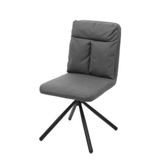 Hhg Hhg - Silla De Comedor Sill&oacute;n Lounge Giratorio En Tela Gris 040002245