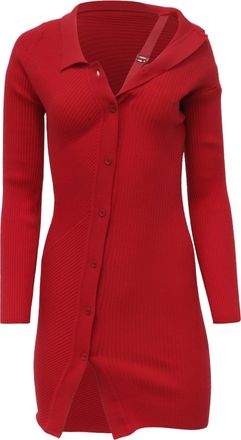 Jacquemus La Robe Maille Colin Mini Dress in Red Wool