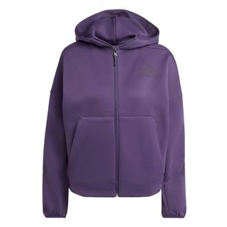 adidas Womens Z.N.E. Full-Zip Hoodie - Purple Recycled Material - Size X-Small
