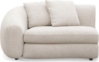 Castlery Fable Left Arm Sofa Customized, Performance Linen Weave, Light Grey, Spill Resistant, Ultra Deep Seats for Castlery Sofas
