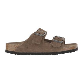 Birkenstock Sliders, male, Brown, 3 UK, Brown Suede Cork Sandals Unisex