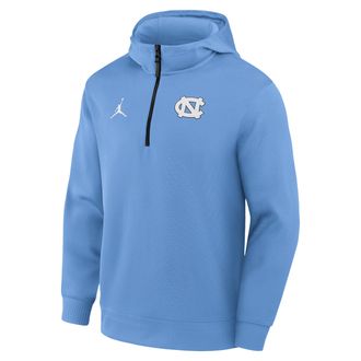 Nike Jordan Mens North Carolina Coaches Premium Mens Jordan Brand Dri-FIT College 1/4-Zip Hoodie in Blue | 0JPQ4EYNCN-NWP