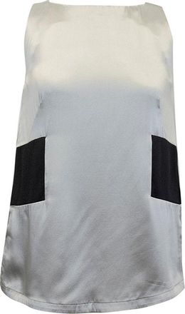 Osman Silver Sleeveless Top with Black Inserts Size S