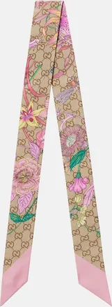 Gucci GG floral silk twill scarf