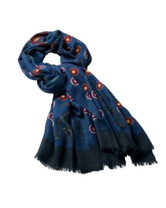 Robert Talbott Hackman Wool & Silk Scarf in Navy at Nordstrom
