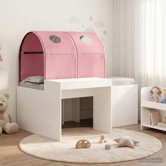 vidaXL Vidaxl Letto Con Tunnel 3 Pz Bianco E Rosa Legno Ingegnerizzato