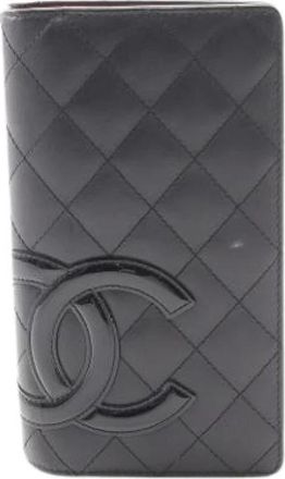 Chanel Pre-owned Wallets, female, Black, Size: ONE SIZE Pre-owned Vintage Long Wallet (bi-fold)
