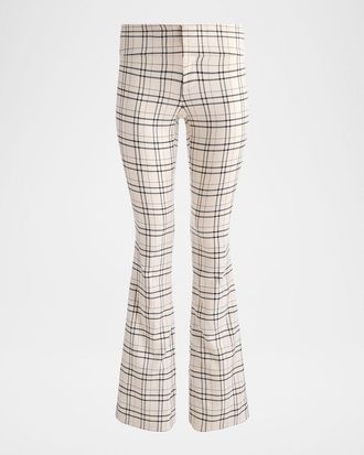Alice & Olivia Olivia Plaid Twill Bootcut Pants