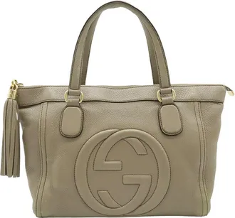 Gucci Grey Calfskin Soho Tote (Authentic Pre-Loved)