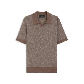 BOSS Johnny-collar polo sweater in wool, silk, and cotton