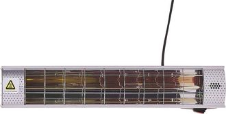 Beliani Stufa elettrica da parete da esterno in metallo argento 2000 w Bromo