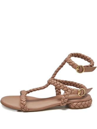 Gianvito Rossi Leren sandalen - Beige
