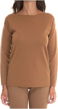 Max Mara Nero Wollen Trui - Dames - Ronde hals truien - Beige - XS - Wol - Truien & Vesten