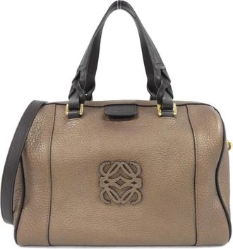 Loewe Bronze Leather Boston Bag (Pre-Owned)