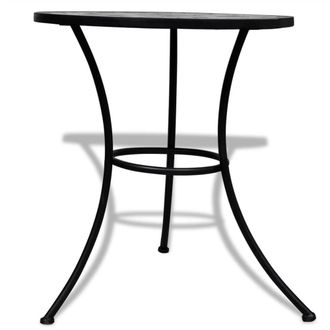 Berkfield Home Sturdy Bistro Table Black & White 60 cm Mosaic