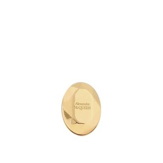 Alexander McQueen Alexander McQueen, Rings, female, Yellow, Size: 52 MM Faceted Brass Statement Ring