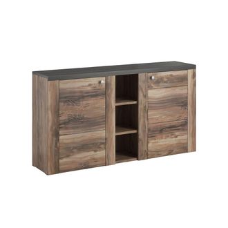 Petits Meubles Buf&eacute; 2 puertas paneles de aglomerado madera oscura