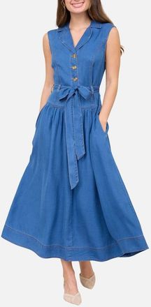 Blu Pepper Tie Waist Denim Dress at Nordstrom, Size Medium