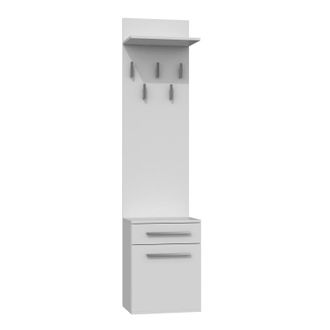 Hucoco Hucoco - Vioni - Guardarropa De Entrada - Perchero De Pared Con Balda - 5 Ganchos - Caj&oacute;n + Contenedor