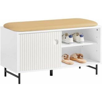 SoBuy SoBuy Shoe Cabinet with Sliding Doors and Seat Cushion,FSR116-W