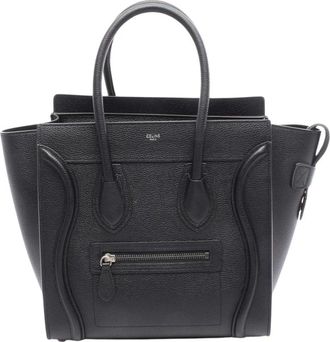 Celine Pre-owned Vintage Leather Luggage Tote Bag - Dames - Vintage Shopper - Zwart - ONE Size - Leer - Vintage