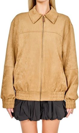 endless rose Faux Suede Work Jacket in Camel at Nordstrom, Size X-Small