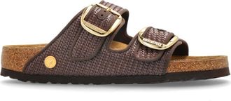 Birkenstock Arizona Big Buckle Raffia - Dames - Sandalen - Bruin - 37 EU - Leer - Schoenen