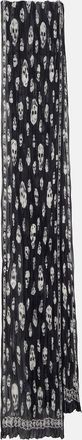 Alexander McQueen Pa&ntilde;uelo Skull de seda plisado