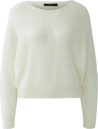 Oui Ronde hals gebreide kleding - Dames - Ronde hals truien - Beige - XL - Wol - Truien & Vesten