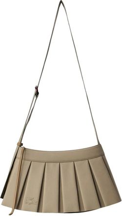 Lacoste Lenglen Schoudertas - Dames - Tassen - Beige - Maat: ONE Size Leer