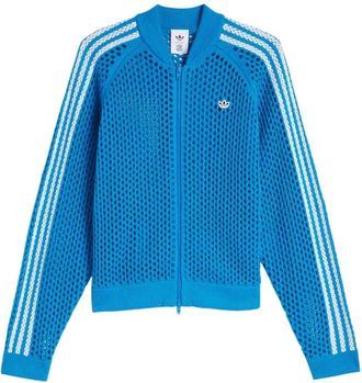 adidas x CLOT FW24 Crochet Track Jacket Asia Sizing Bright Blue JF4268
