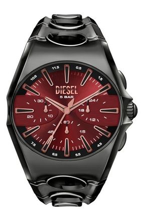 Diesel D-Curve Chronograph Bracelet Watch, 48mm in Gunmetal at Nordstrom