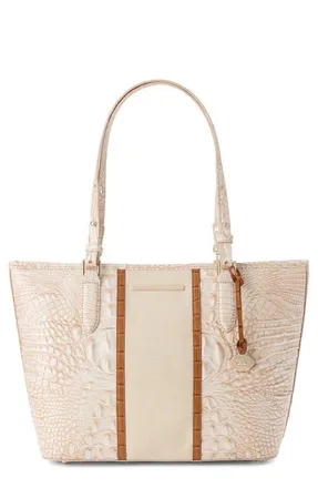 Brahmin Medium Asher Croc Embossed Leather Tote in Ivory at Nordstrom
