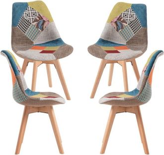 Regalos Miguel Regalos Miguel - Packs Sillas Comedor - Pack 4 Sillas Synk Patchwork - Patchwork colores
