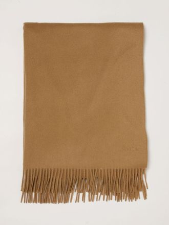 Max Mara Sciarpa Baci in puro cashmere con logo ricamato e frange