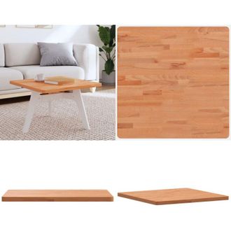 vidaXL Piano per Tavolo 60x60x2,5 cm Quadrato Legno Massello di Faggio - Tavolo in legno - Piano per tavolo