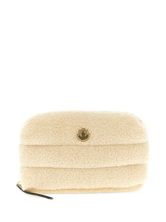 Moncler Caradoc quilted teddy makeup bag - Beige