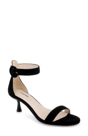 L'agence Andelle II Ankle Strap Sandal in Black Suede at Nordstrom, Size 9.5