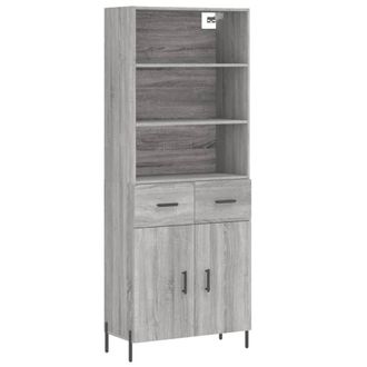 Berkfield Home Highboard Grey Sonoma 69.5x34x180 cm Engineered Wood