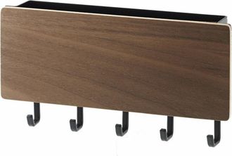 Yamazaki Tableware Rin Llavero Mural Madera Oscura Dise&ntilde;o Moderno