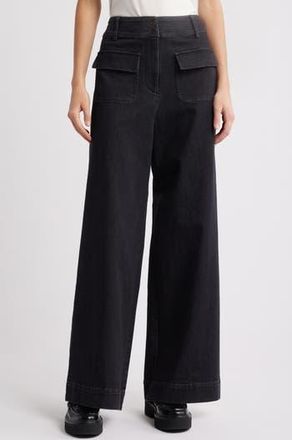 Sessun Manhattan Wide Leg Jeans in Denim Black at Nordstrom Rack, Size 10 Us / 42 Fr