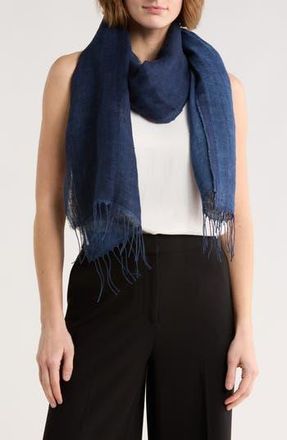 Eileen Fisher Doubleweave Organic Linen Scarf in Ink at Nordstrom Rack