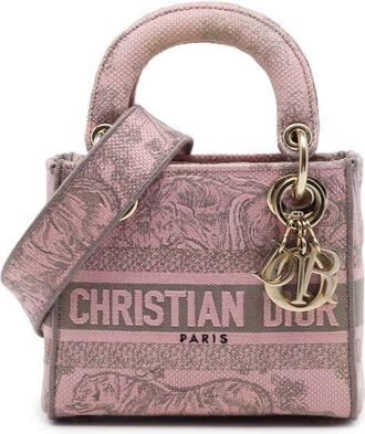 Dior Pre-owned Dior Mini Embroidered Canvas Toile De Jouy Lady D Lite Satchel Ladies AHZNCO70S1PE111Z
