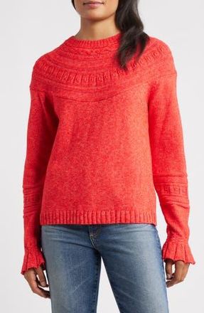 Nic+Zoe Textural Dot Cozy Sweater in Scarlet at Nordstrom Rack, Size X-Small